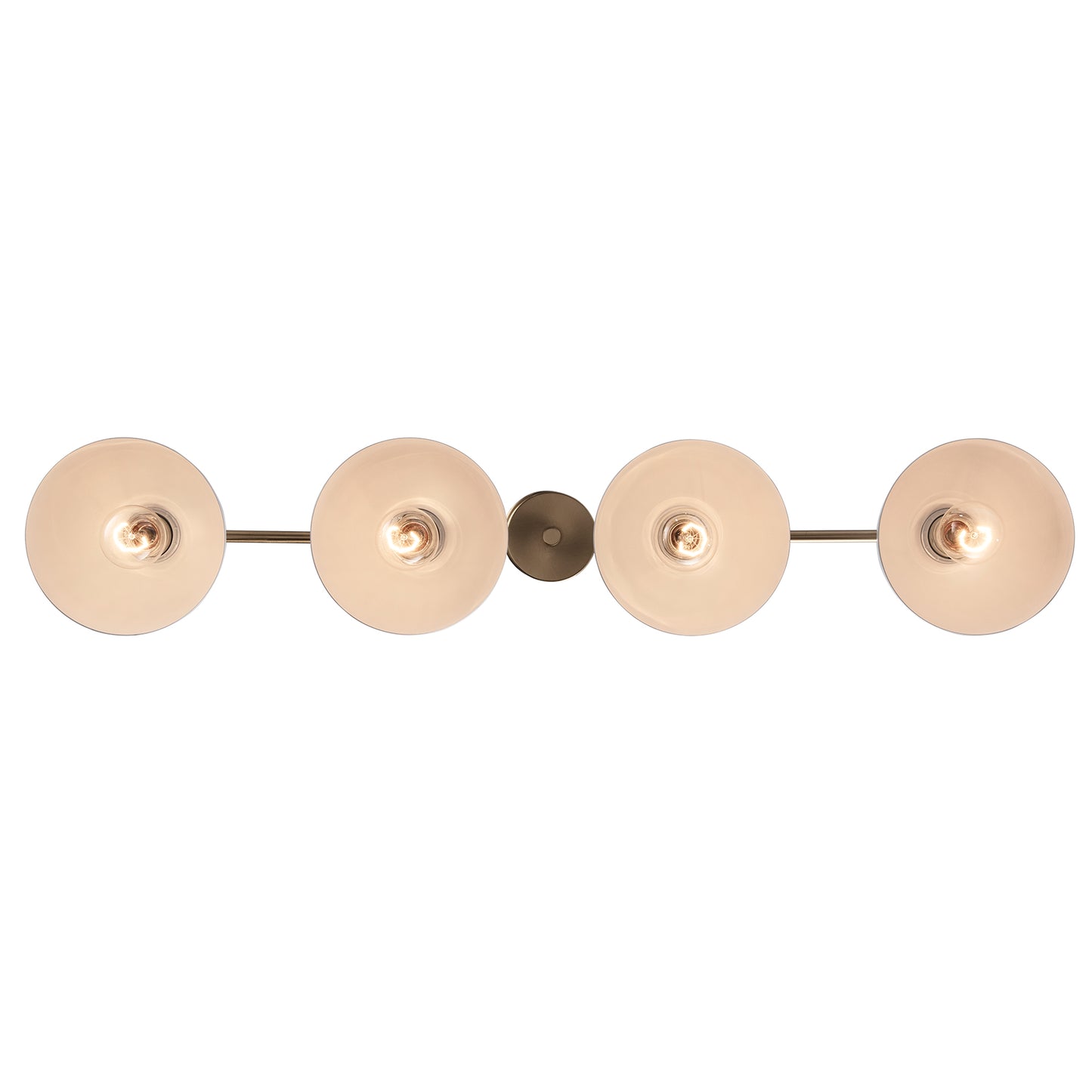 
Azaria Retro 4-Light Linear Chandelier - Matte Black, Matte White and Burnished Brass