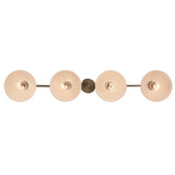 
Azaria Retro 4-Light Linear Chandelier - Matte Black, Matte White and Burnished Brass