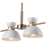 
Azaria Retro 4-Light Linear Chandelier - Matte Black, Matte White and Burnished Brass
