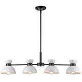 
Azaria Retro 4-Light Linear Chandelier - Matte Black, Matte White and Burnished Brass