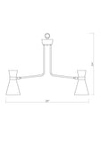 Soriano 9-Light Mid Century Cone Chandelier Pendant in Black + Silver