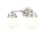 Vaughn 2-Light Schoolhouse Opal Glass + Brass Traditional  Double Vanity Wall Sconce Light Fixture