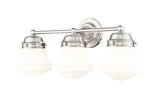 Vaughn 3-Light Schoolhouse Opal Glass + Brass Traditional Wall Sconce Light Fixture