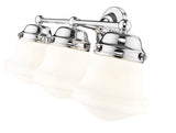Vaughn 3-Light Schoolhouse Opal Glass + Brass Traditional Wall Sconce Light Fixture