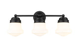 Vaughn 3-Light Schoolhouse Opal Glass + Brass Traditional Wall Sconce Light Fixture