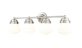 Vaughn 4-Light Schoolhouse Opal Glass + Brass Traditional Wall Sconce Light Fixture