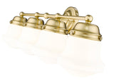 Vaughn 4-Light Schoolhouse Opal Glass + Brass Traditional Wall Sconce Light Fixture