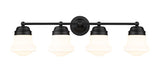 Vaughn 4-Light Schoolhouse Opal Glass + Brass Traditional Wall Sconce Light Fixture