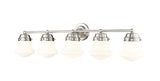 Vaughn 5-Light Schoolhouse Opal Glass + Brass Traditional Wall Sconce Light Fixture