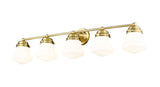 Vaughn 5-Light Schoolhouse Opal Glass + Brass Traditional Wall Sconce Light Fixture