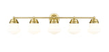 Vaughn 5-Light Schoolhouse Opal Glass + Brass Traditional Wall Sconce Light Fixture
