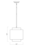 Harlech Modern Curved Brass + Bronze Metal Drum Pendant Light