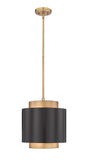Harlech Modern Curved Brass + Bronze Metal Drum Pendant Light