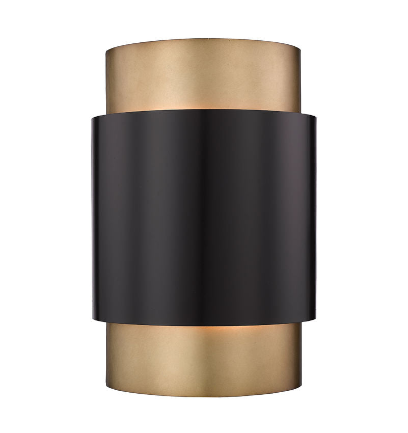 Harlech Modern Curved Brass + Bronze Interior Wall Sconce