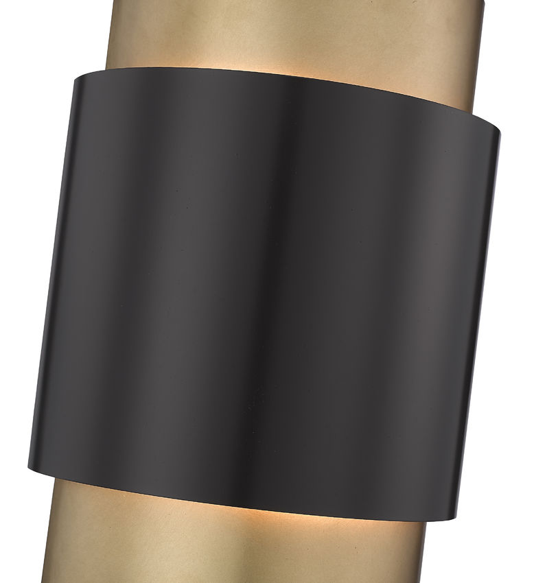 Harlech Modern Curved Brass + Bronze Interior Wall Sconce
