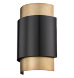 Harlech Modern Curved Brass + Bronze Interior Wall Sconce