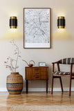 Harlech Modern Curved Brass + Bronze Interior Wall Sconce