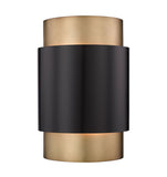 Harlech Modern Curved Brass + Bronze Interior Wall Sconce