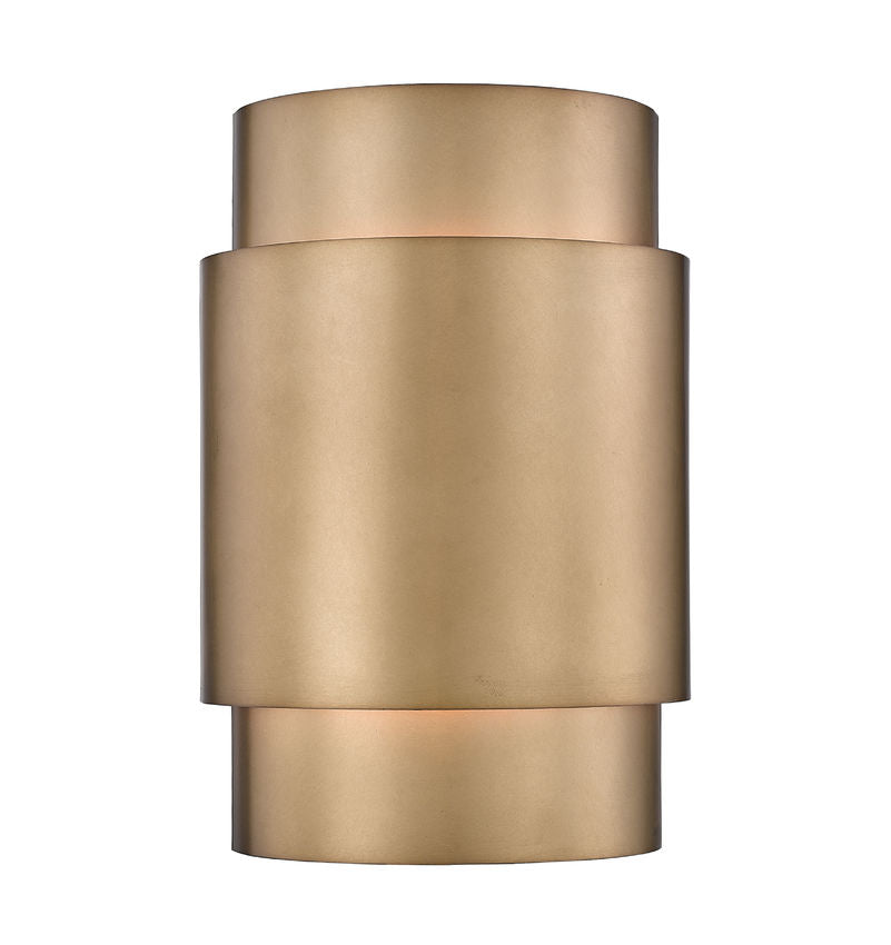 Harlech Modern Curved  Interior Wall Sconce in Rubbed Brass