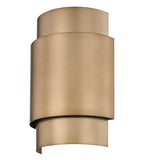 Harlech Modern Curved  Interior Wall Sconce in Rubbed Brass