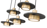 Ludo 6-Light Modern LED Linear Pendant Light in Black, White, Brushed Nickel or Brass