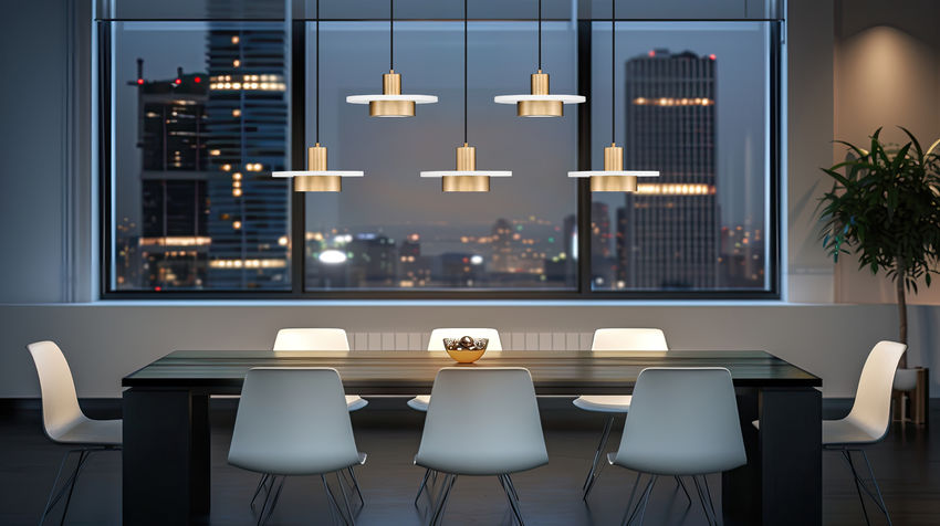 Ludo 6-Light Modern LED Linear Pendant Light in Black, White, Brushed Nickel or Brass