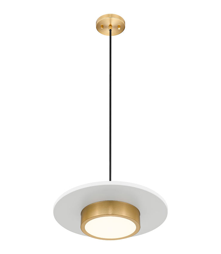 Ludo 16" Modern LED Pendant Light in Black, White, Brushed Nickel or Brass