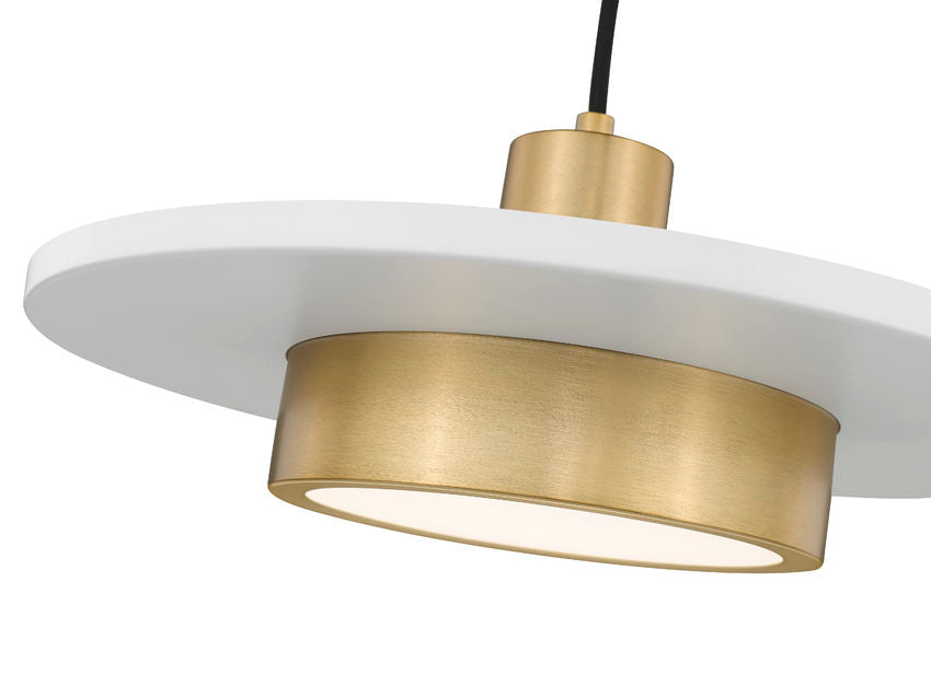 Ludo 16" Modern LED Pendant Light in Black, White, Brushed Nickel or Brass
