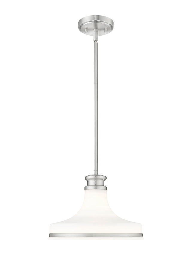 Reznor 12" Vintage-Style Fluted Glass Pendant in Matte Black, Brushed Nickel, and Modern Gold - Midcentury Lighting by Practical Props