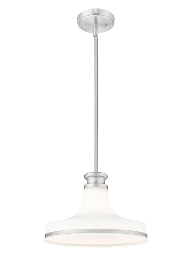 Reznor 12" Vintage-Style Fluted Glass Pendant in Matte Black, Brushed Nickel, and Modern Gold - Midcentury Lighting by Practical Props