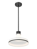 Reznor 12" Vintage-Style Fluted Glass Pendant in Matte Black, Brushed Nickel, and Modern Gold - Midcentury Lighting by Practical Props