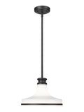 Reznor 12" Vintage-Style Fluted Glass Pendant in Matte Black, Brushed Nickel, and Modern Gold - Midcentury Lighting by Practical Props