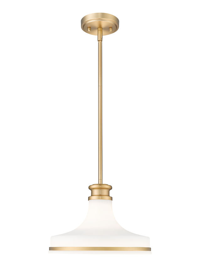 Reznor 12" Vintage-Style Fluted Glass Pendant in Matte Black, Brushed Nickel, and Modern Gold - Midcentury Lighting by Practical Props