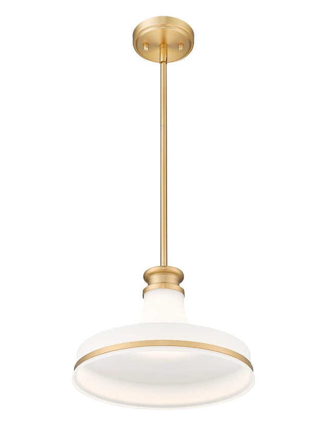 Reznor 12" Vintage-Style Fluted Glass Pendant in Matte Black, Brushed Nickel, and Modern Gold - Midcentury Lighting by Practical Props