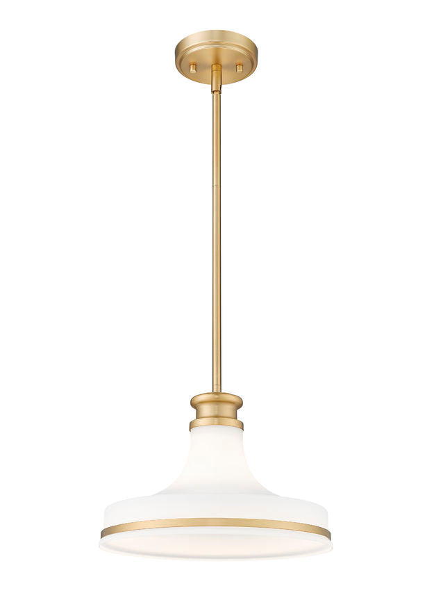 Reznor 12" Vintage-Style Fluted Glass Pendant in Matte Black, Brushed Nickel, and Modern Gold - Midcentury Lighting by Practical Props