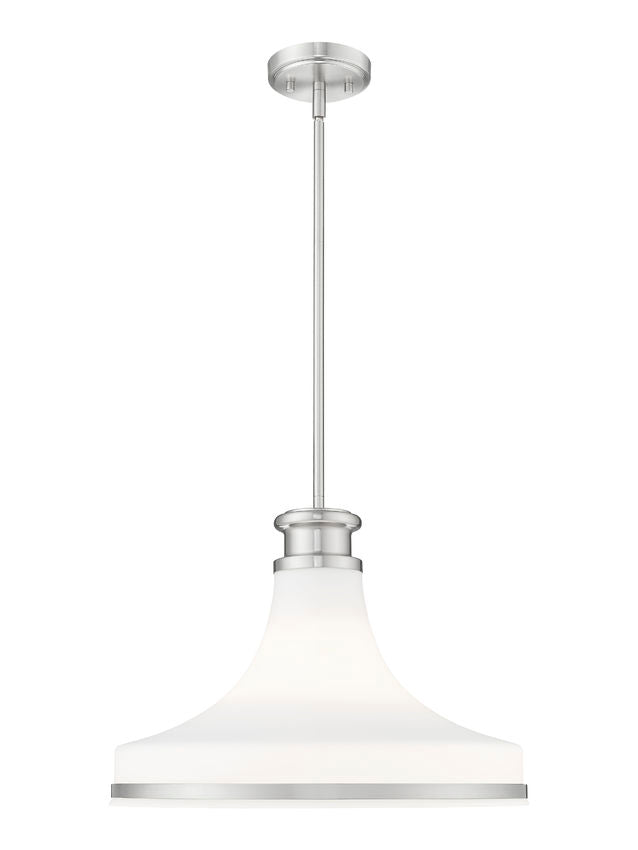 Reznor 16" Vintage-Style Fluted Glass Pendant in Matte Black, Brushed Nickel, and Modern Gold - Midcentury Lighting by Practical Props