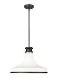 Reznor 16" Vintage-Style Fluted Glass Pendant in Matte Black, Brushed Nickel, and Modern Gold - Midcentury Lighting by Practical Props