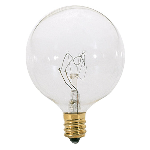 Round Clear Globe Light Bulbs - G16 E12 Candelabra-Base Lightbulbs for Sputniks