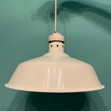 Vintage Hubbell Lighting White Enamel China Hat Industrial Handing Pendants for Track Lights