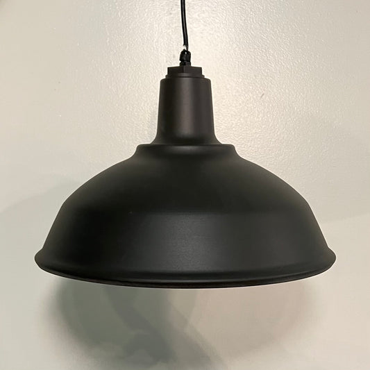 Modern China Hat Industrial Handing Pendant Lights in Matte Black