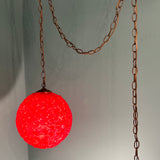 Vintage Red Acrylic Spaghetti Globe Swag Pendant