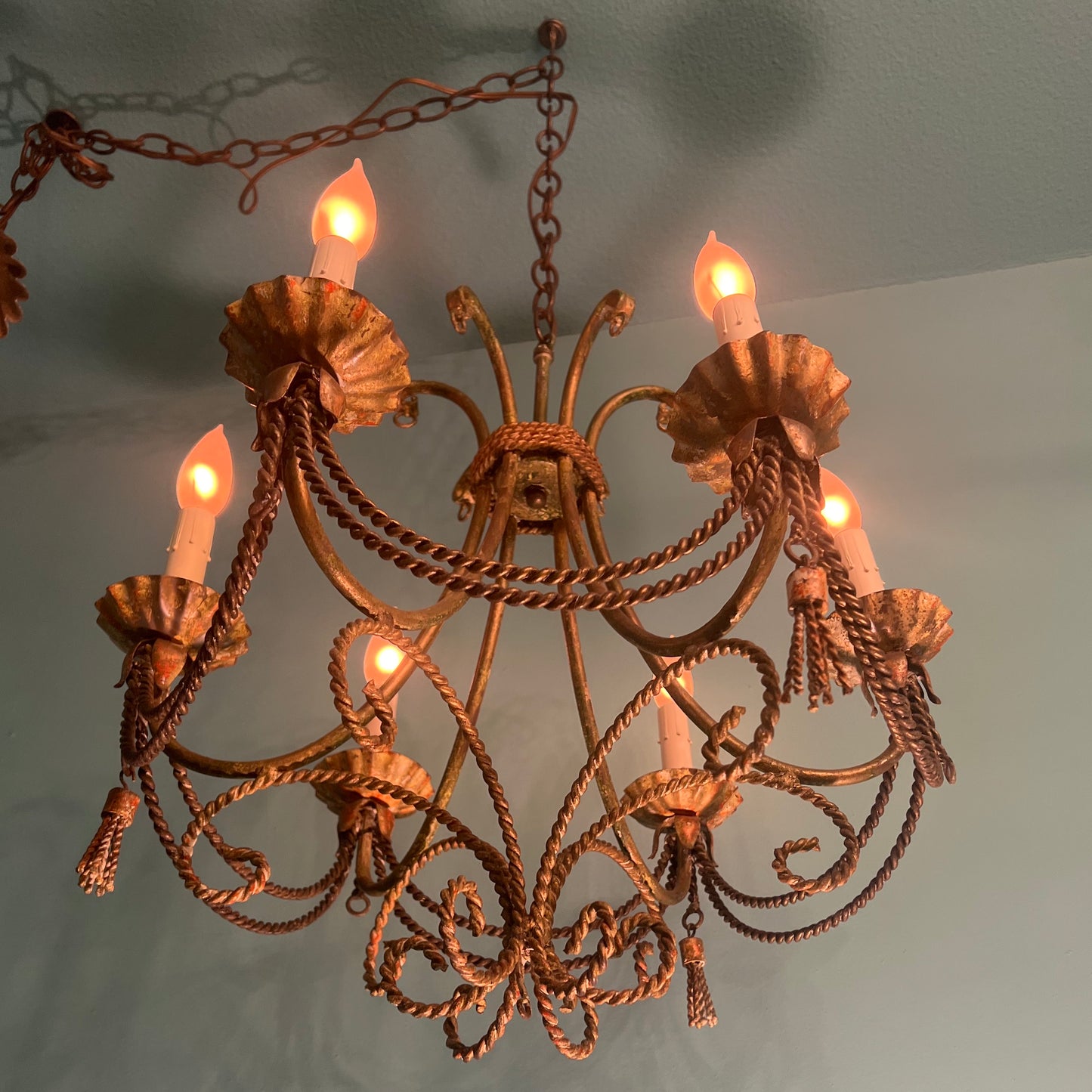 Vintage Scrollwork 6-Light Chandelier