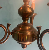 Vintage Handmade Aged Brass Trumpet Chandelier Antique Musical Pendant Light