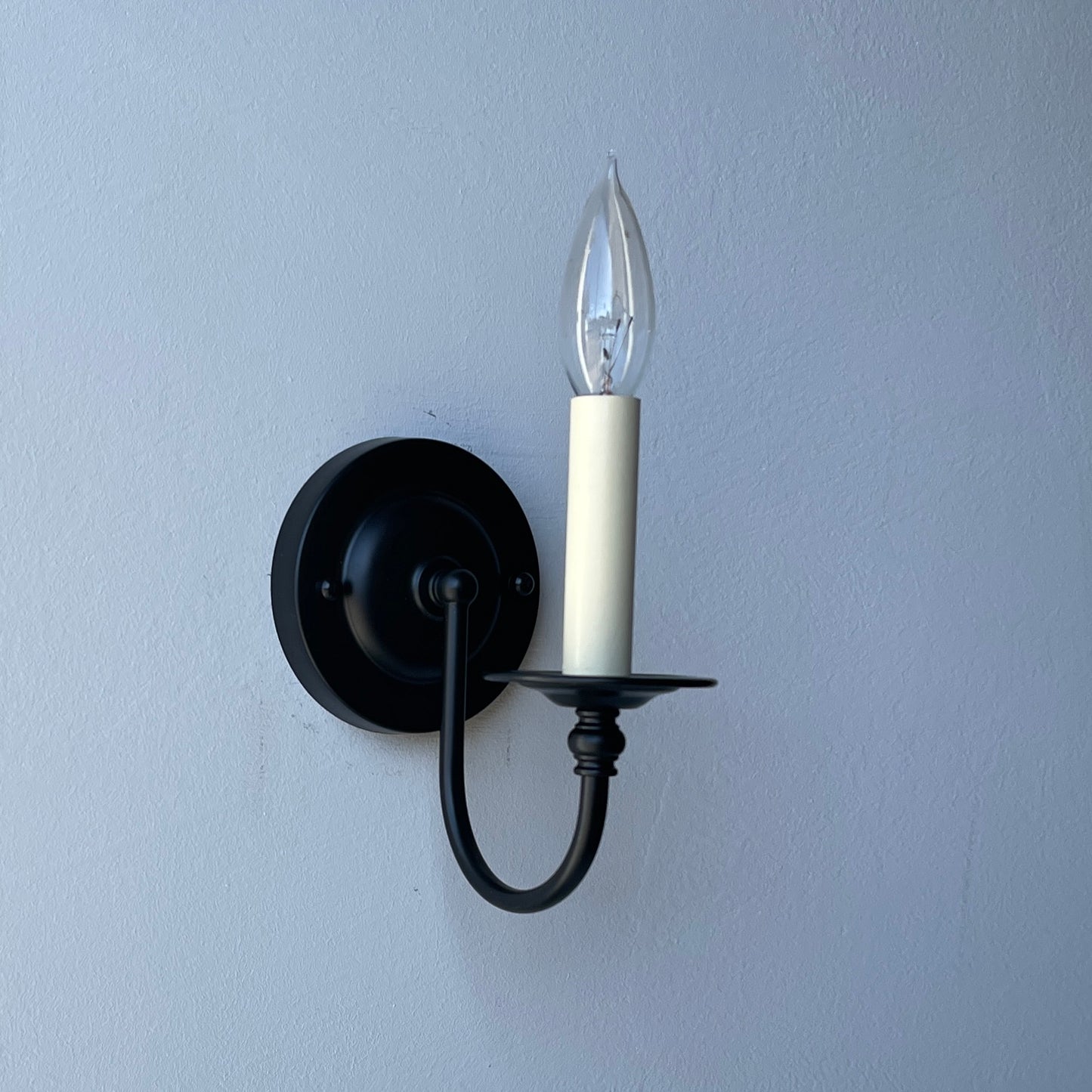 Vintage Farmhouse Black Candlestick 1-Light Bent Arm Wall Sconces - Set of 15