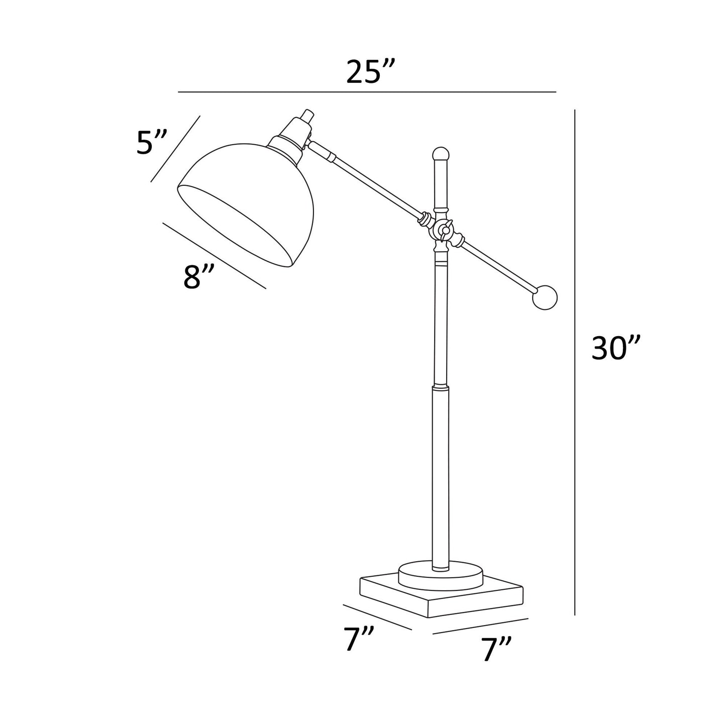 Cupola Adjustable Task Light Desk Lamp in Bronze, Brass or Satin Nickel by Lite Source