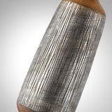 Panos Modern Wood Textured Table Lamp with Linen Drum Shade by Lite Source