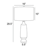 Panos Modern Wood Textured Table Lamp with Linen Drum Shade by Lite Source