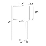 Mulder Square Chunky Modern Wood MCM Table Lamp with Linen Shade by Lite Source