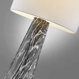 Granville Retro MCM Black Marble & Birch Wood Table Lamp with Linen Drum Shade