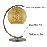 Molina Black Metal & Gold Metallic Mercury Glass Modern Table or Desk Lamp